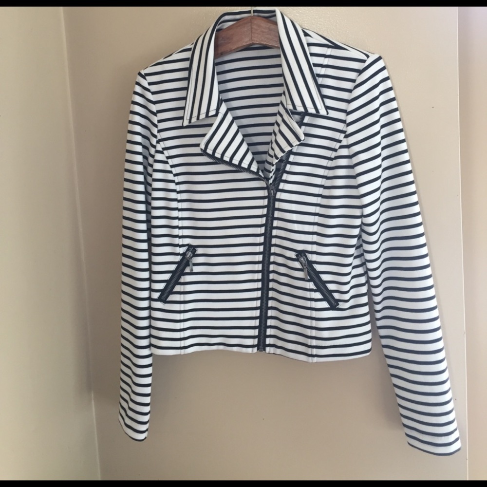 Black and White Striped Jacket