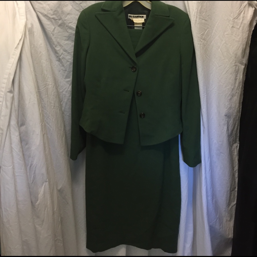 Jil Sander Acid Green Trouser Skirt Suit