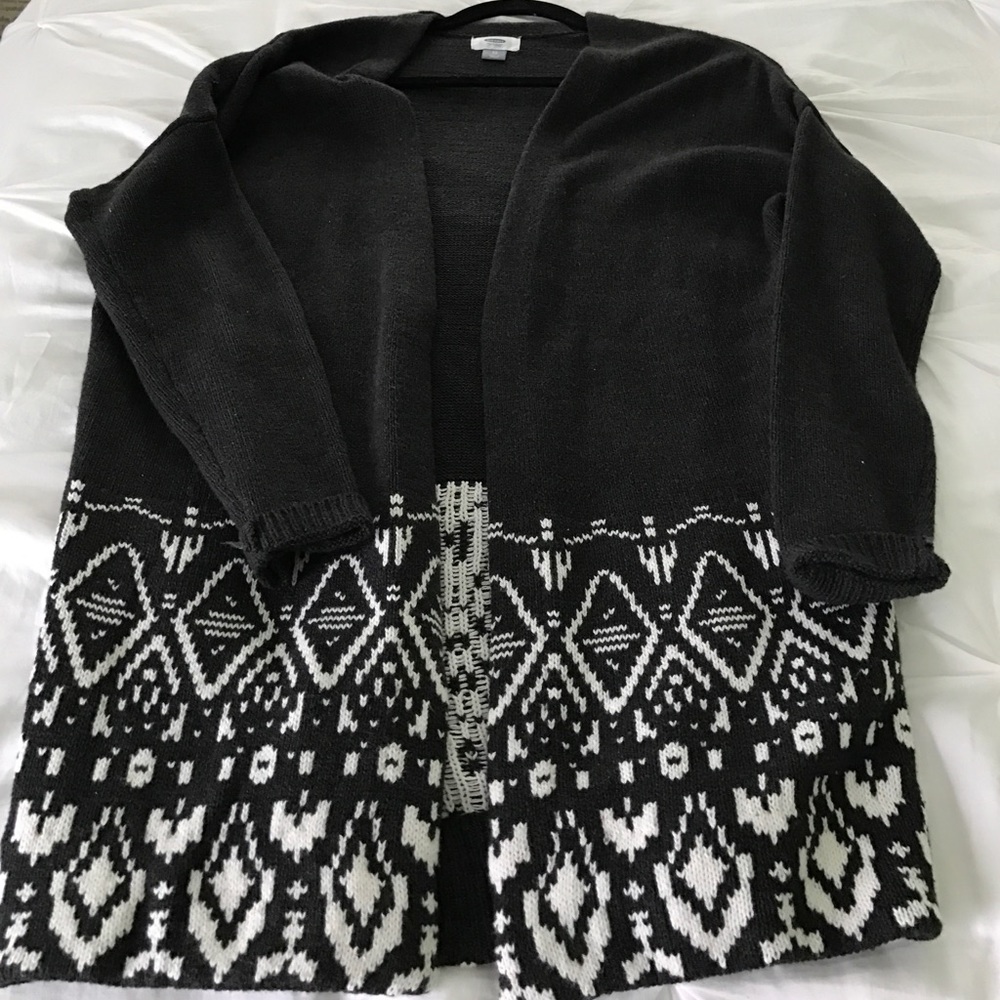 Old Navy xs long open Cardigan gray