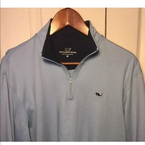 Men's Vineyard Vines Aqua Blue 1/4 Zip Pullover