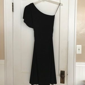 Arden B. One shoulder black dress