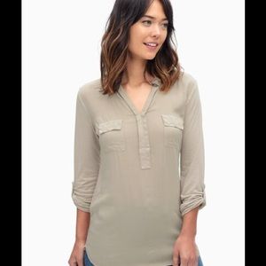 Splendid 3/4 Sleeve Mixed Media Top NWT