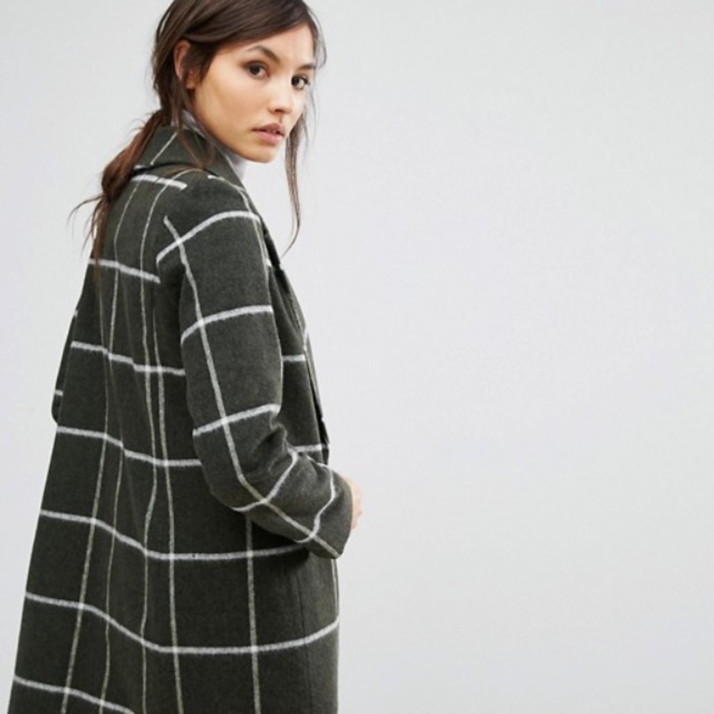Oasis Green Sadie Check Coat