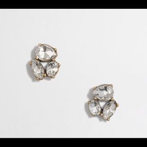 New jcrew crystal trio earrings