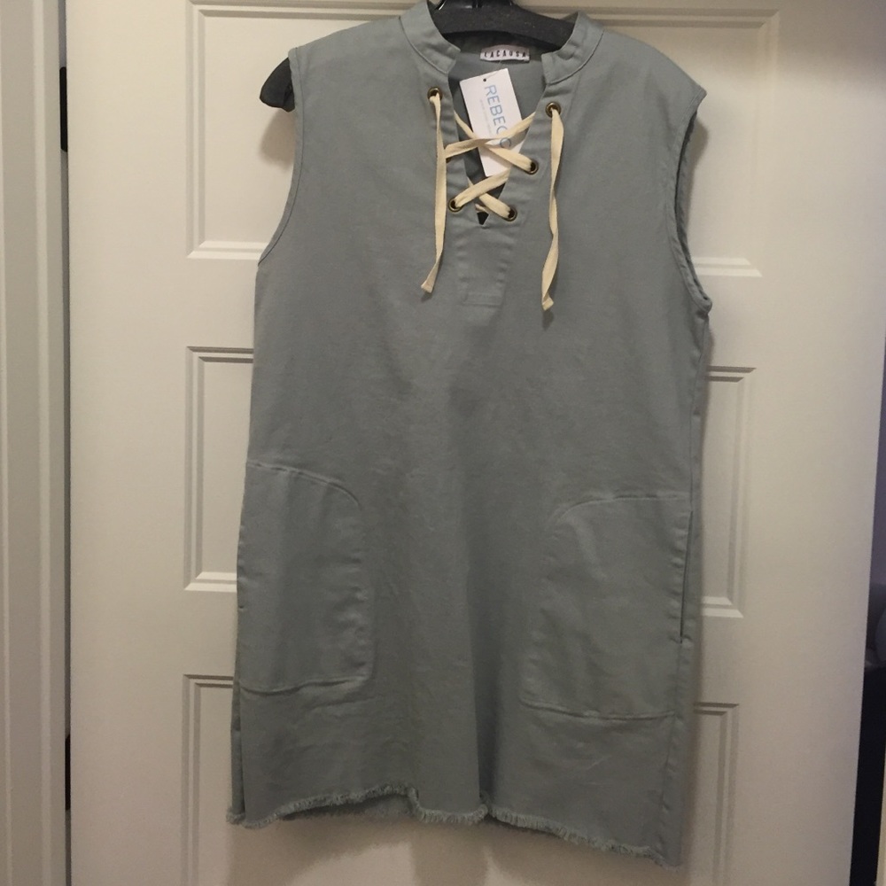 Lacausa Denim Lace Up Dress