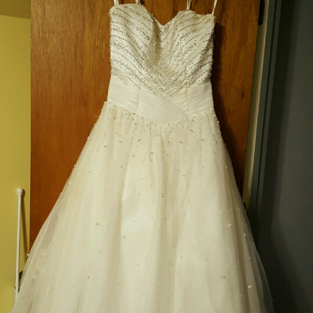 White beaded Prom Dress