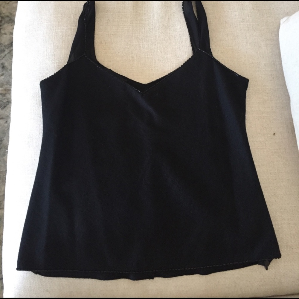 Prada top with sheer straps all trimmed in beads