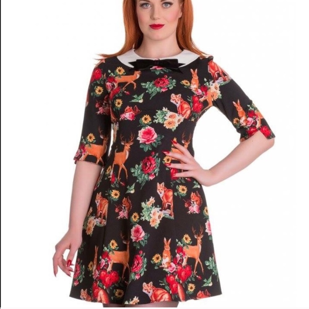 HELL BUNNY FOX AND DEER DRESS - Picture 1 of 2