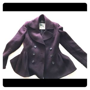 Authentic Burberry London Burgundy wool coat