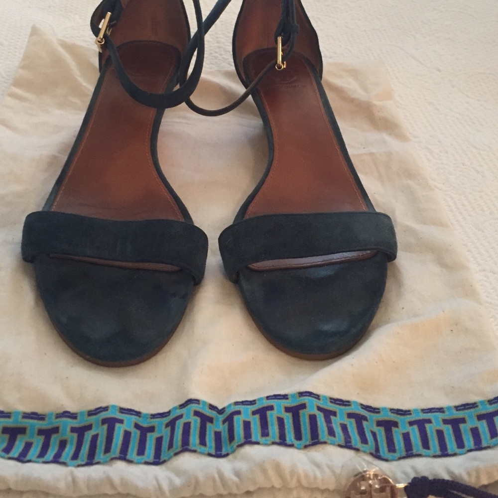 Tory Burch Navy Suede Wedges