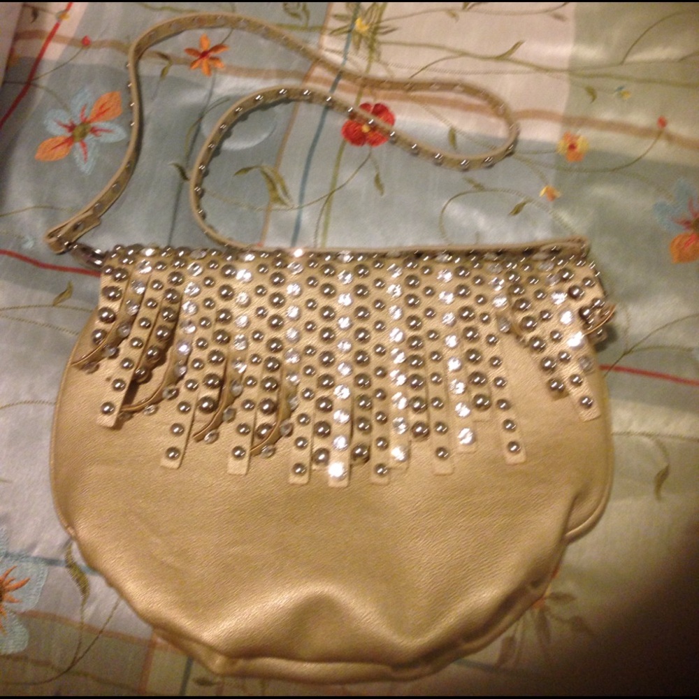 New without tag Gold studded handbag.