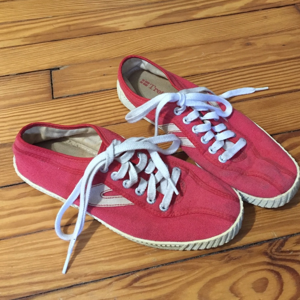 Red canvas Tretorns. Classics!
