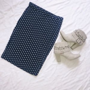 Iris LA Jersey knit polka dot pencil skirt