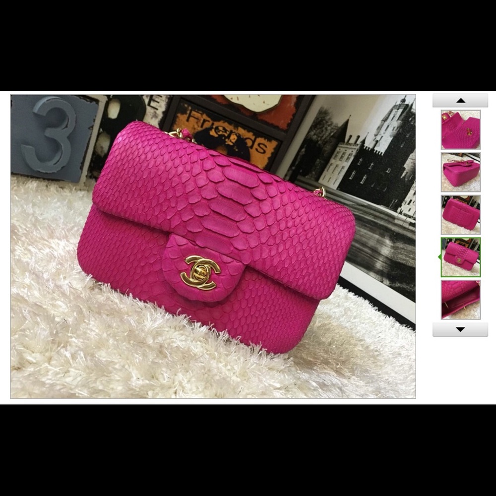 Beautiful python hot pink handbag