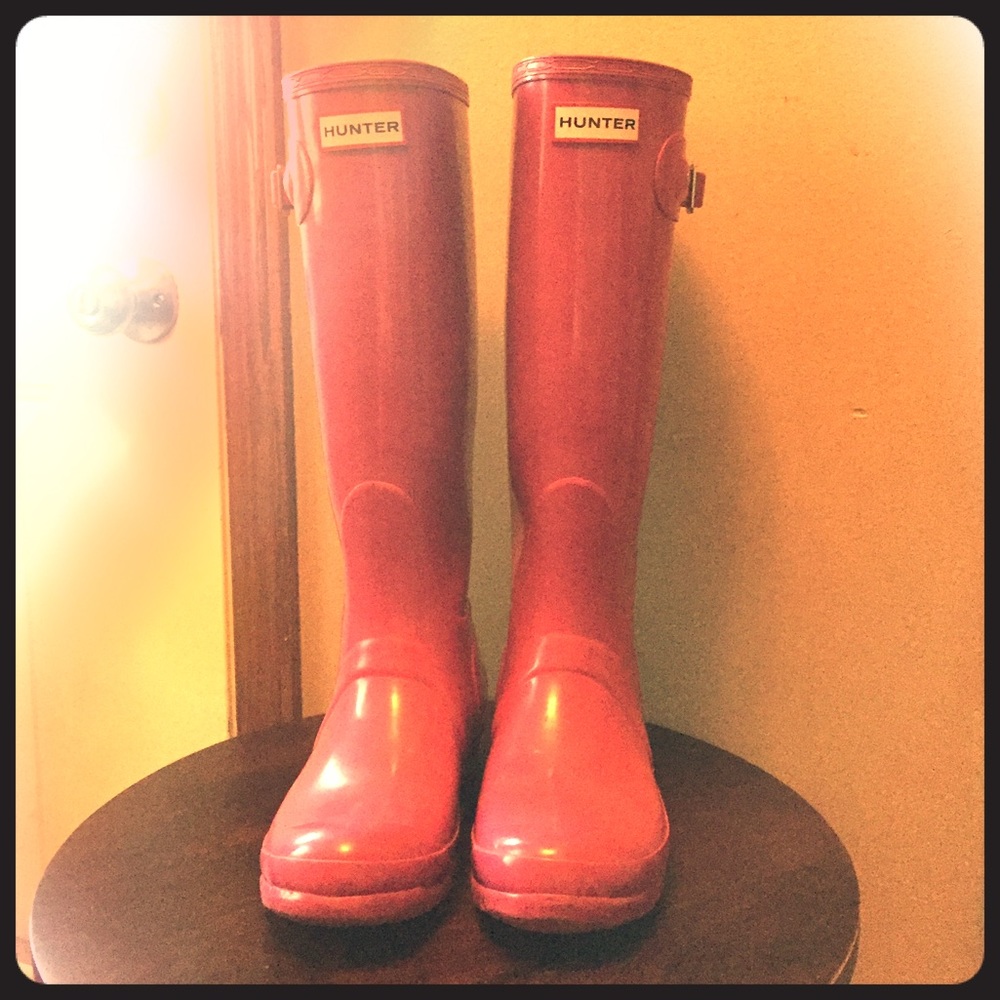 Pink hunter boots