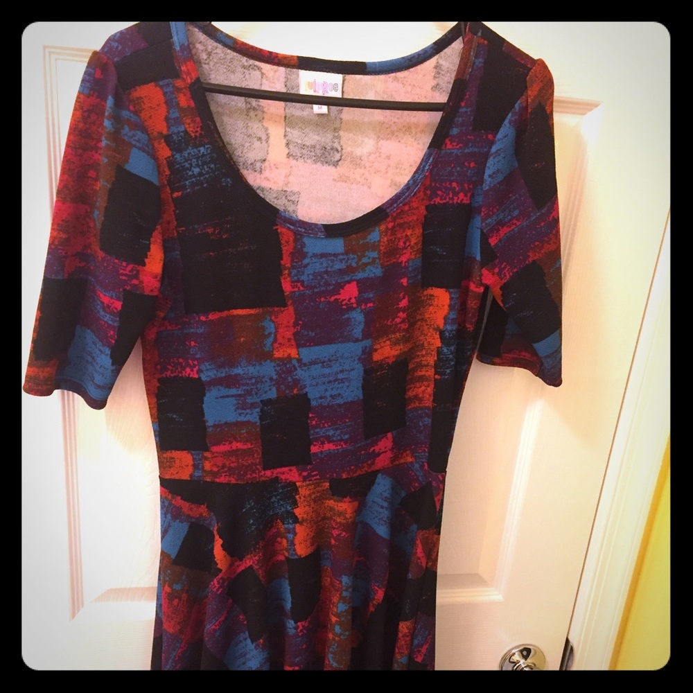 LuLaRoe Nicole dress- multi color- size medium