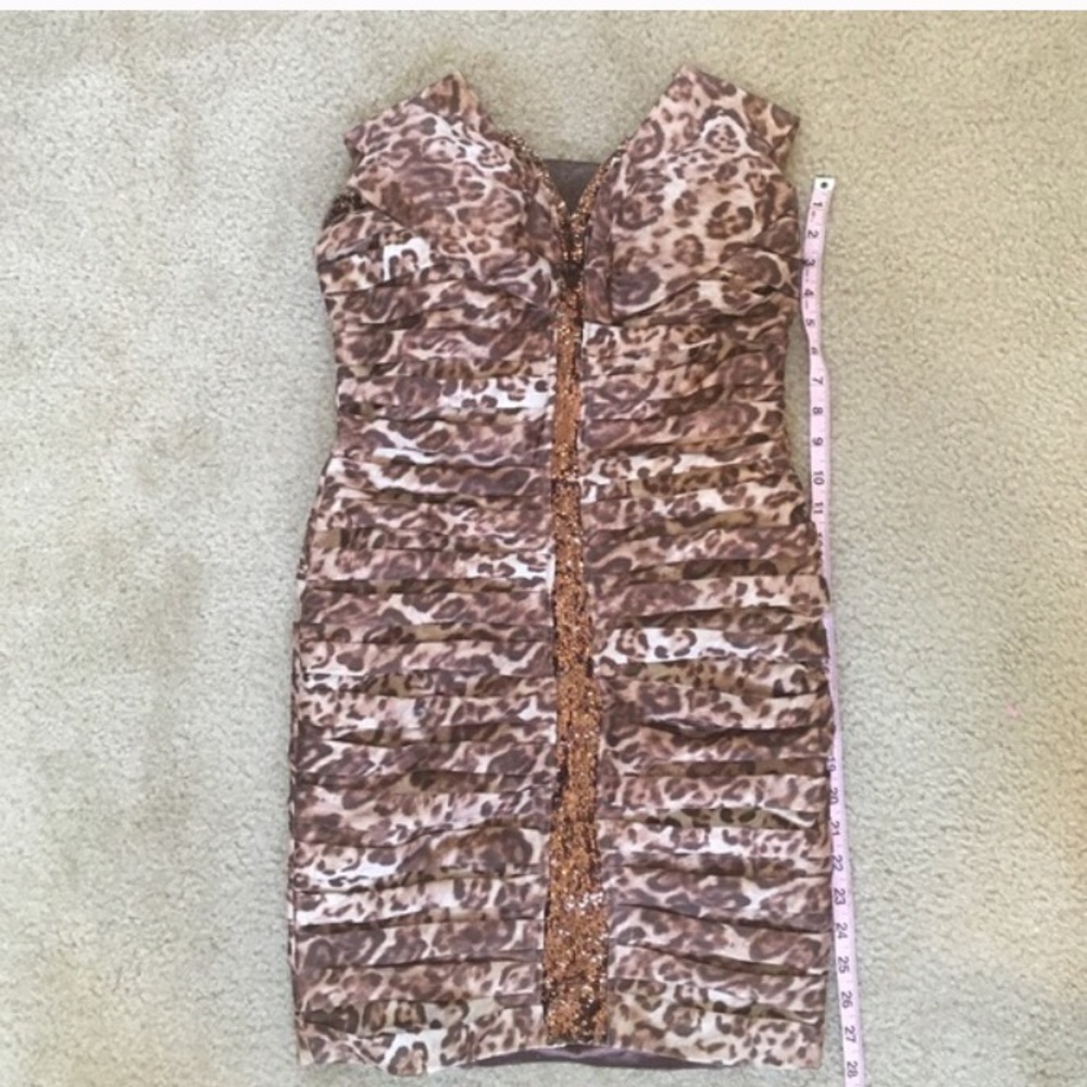 Jovani Cheetah Print Strapless Cocktail- size 12