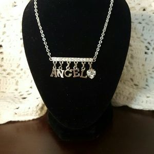 NWOT angel sterling silver and rhinestone anklet