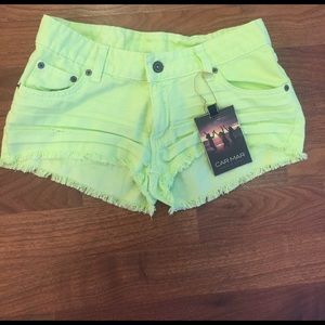 LF CARMAR lime green jeans shorts