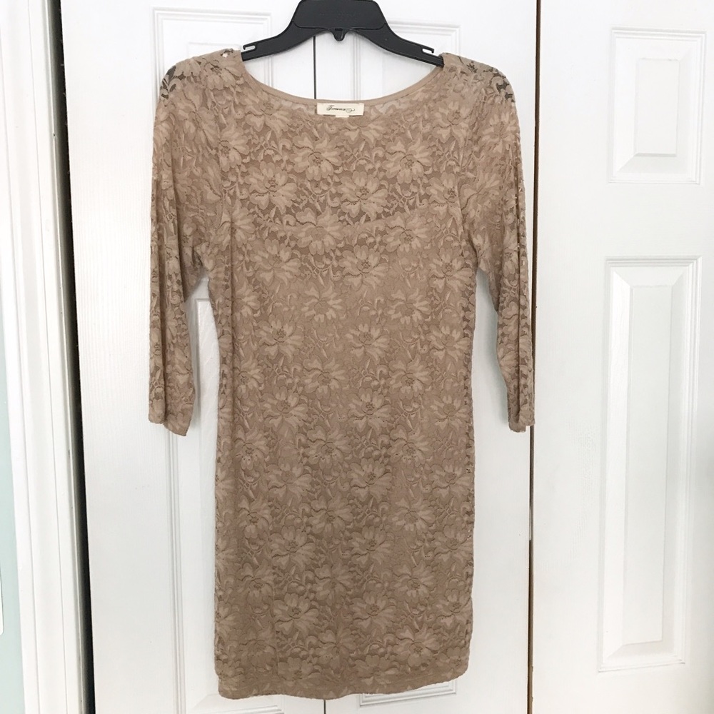 Nude Lace Bodycon Dress
