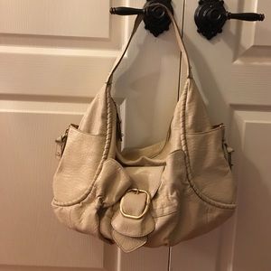 Beige extra large hobo bag
