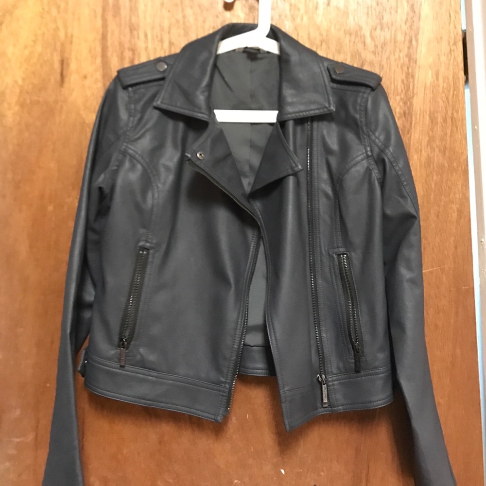 Calvin Klein faux leather jacket navy