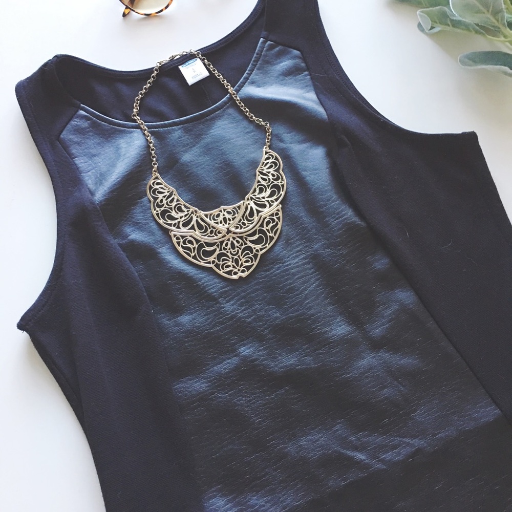 sold | ✨hp | ON leather block bodicon dress - Picture 2 of 3