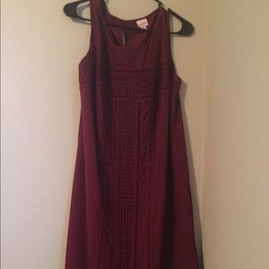 Merona maroon just past the knee dress