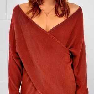 Beautiful Orange Wrap Sweater