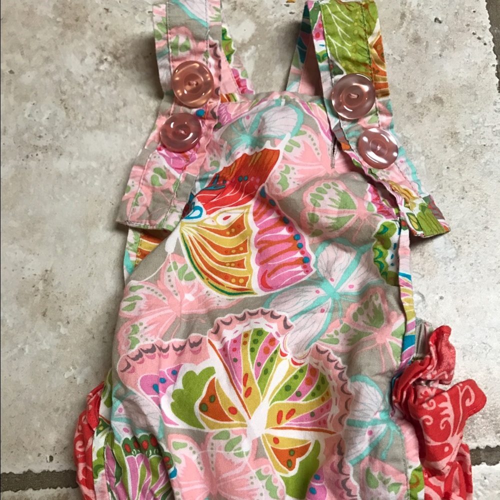 Sam and Sydney Ruffle Butt Overall Romper