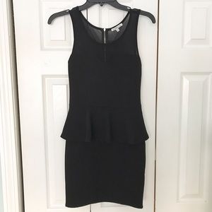 Black bodycon peplum dress
