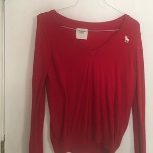 Abercrombie and fitch sweater v neck. Red