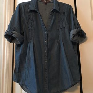 Gloria Vanderbilt Levi Colored Button Up Blouse L