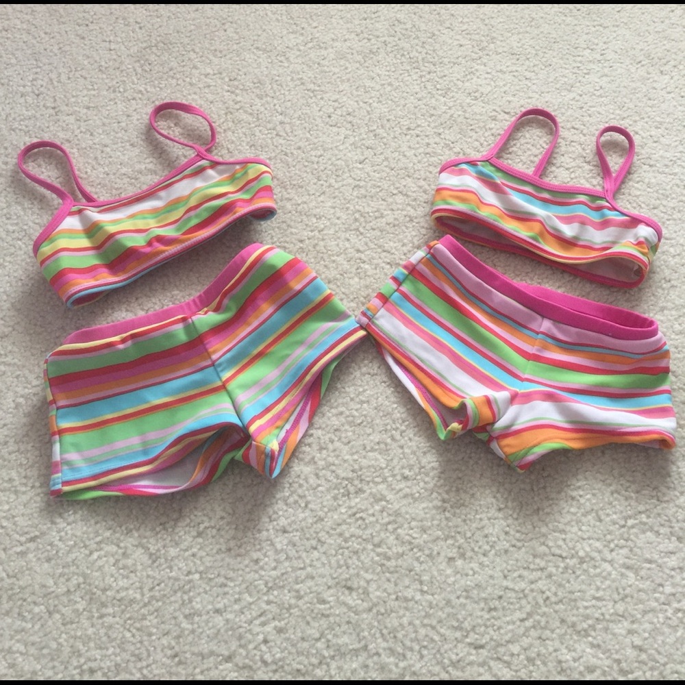 Toddler bathing suits one is 2t and the other 3t.