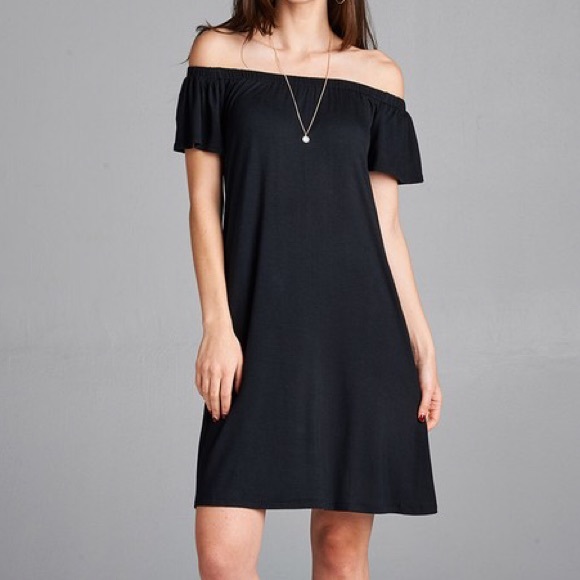 Black off Shoulder Dress - Picture 3 of 3