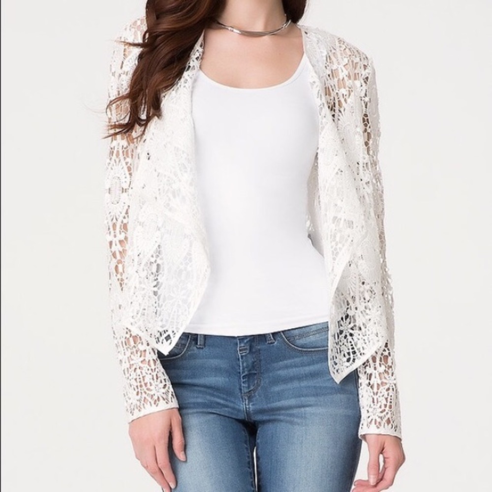 NWT! Bebe crochet lace shrug!