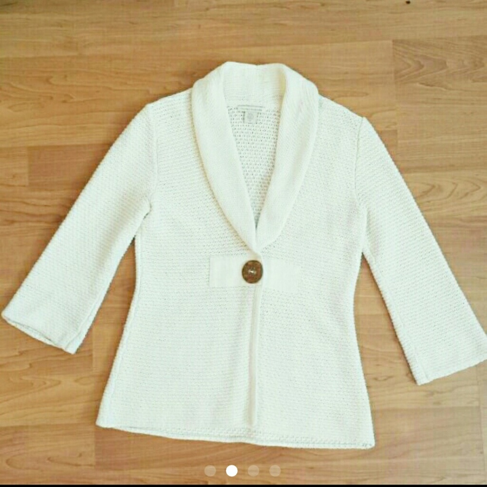 White + Warren knit sweater jacket