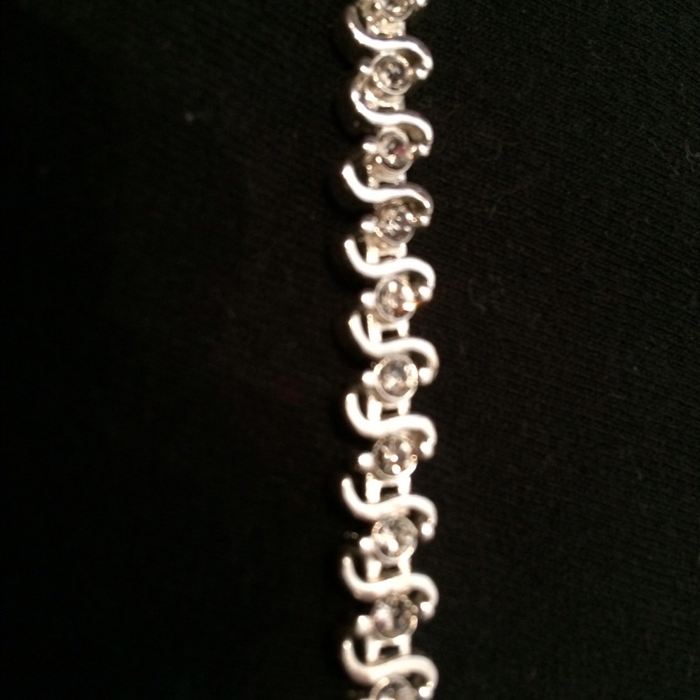 Swarovski Crystal And Sterling Silver Bracelet