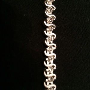 Swarovski Crystal And Sterling Silver Bracelet