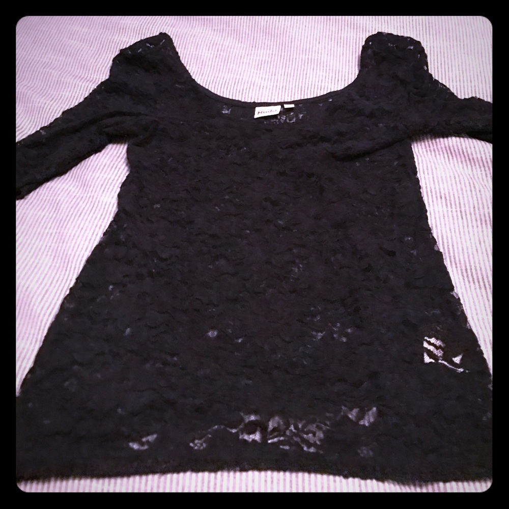 NWOT black lace top