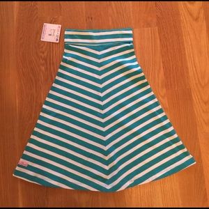 NWT girls Teal&wht stripe maxi skirt sz 2&3