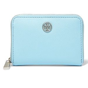 NWT Tory Burch sky-blue Robinson wallet