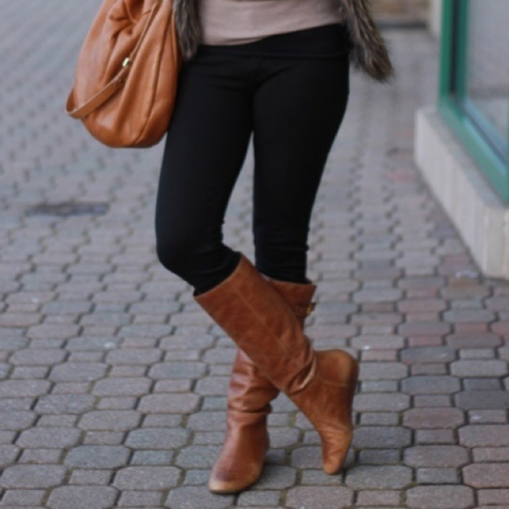 🚫SOLD🚫 STEVE MADDEN INTYCE COGNAC BOOTS 6.5
