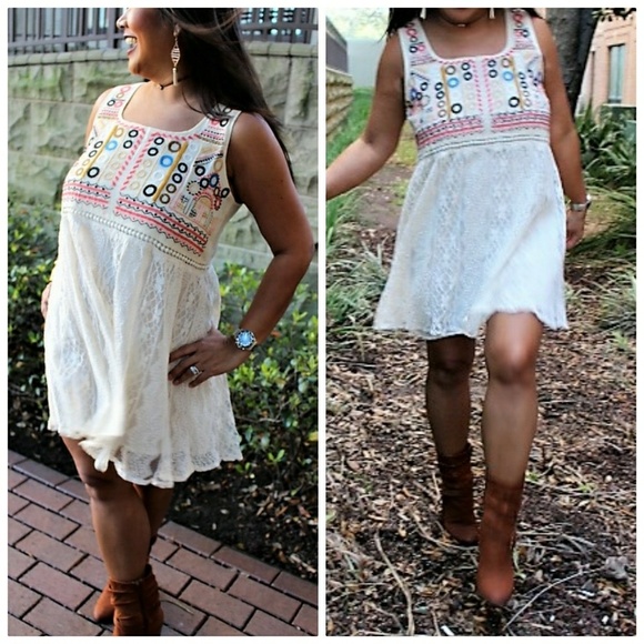 BUY 1, GET 1 FREE! Lace Embroidered Dress - Picture 2 of 4
