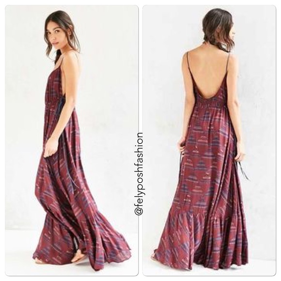 Urban Outfitter Ecote Triforce Tie-Side Maxi Dress - Picture 2 of 3