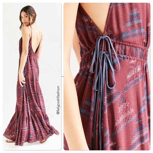 Urban Outfitter Ecote Triforce Tie-Side Maxi Dress - Picture 3 of 3