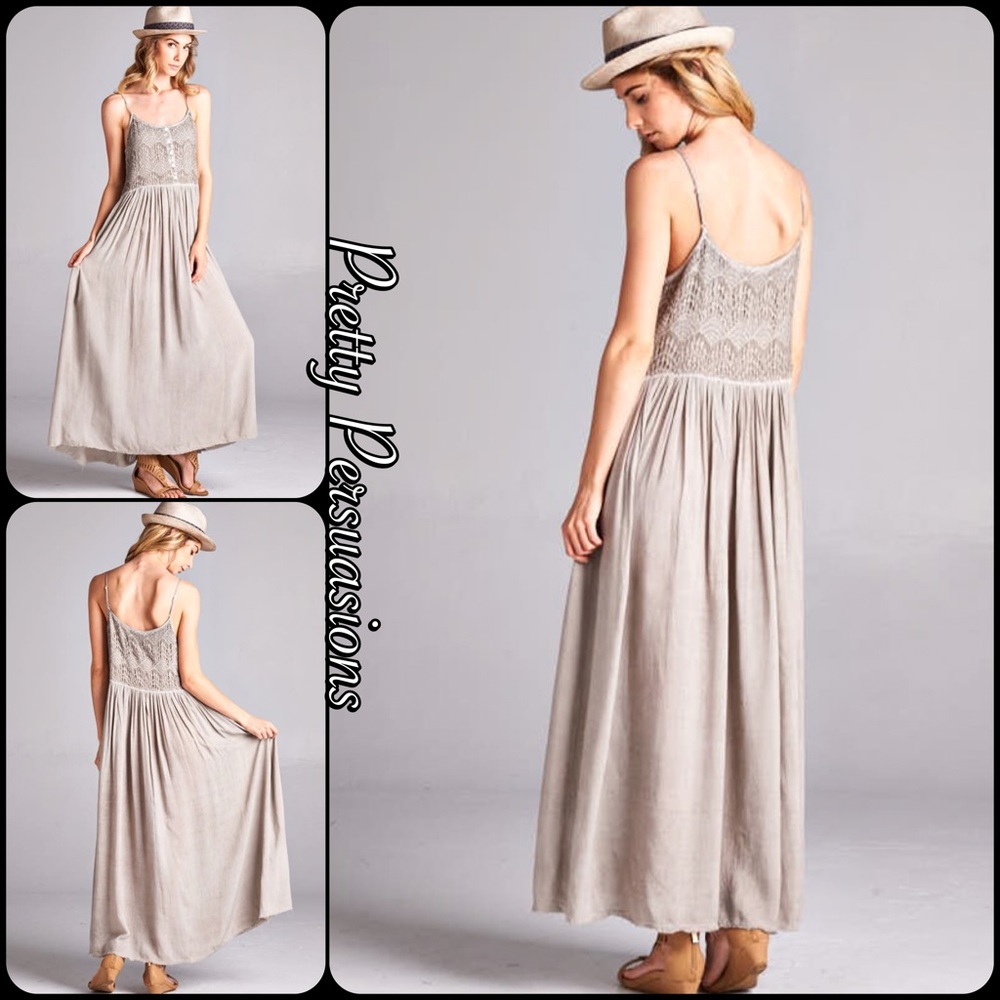 LAST ONE‼️ Blue Spaghetti Strap Flowy Maxi Dress - Picture 8 of 8
