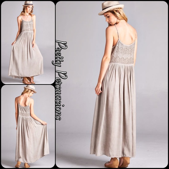 LAST ONE‼️ Blue Spaghetti Strap Flowy Maxi Dress - Picture 8 of 8