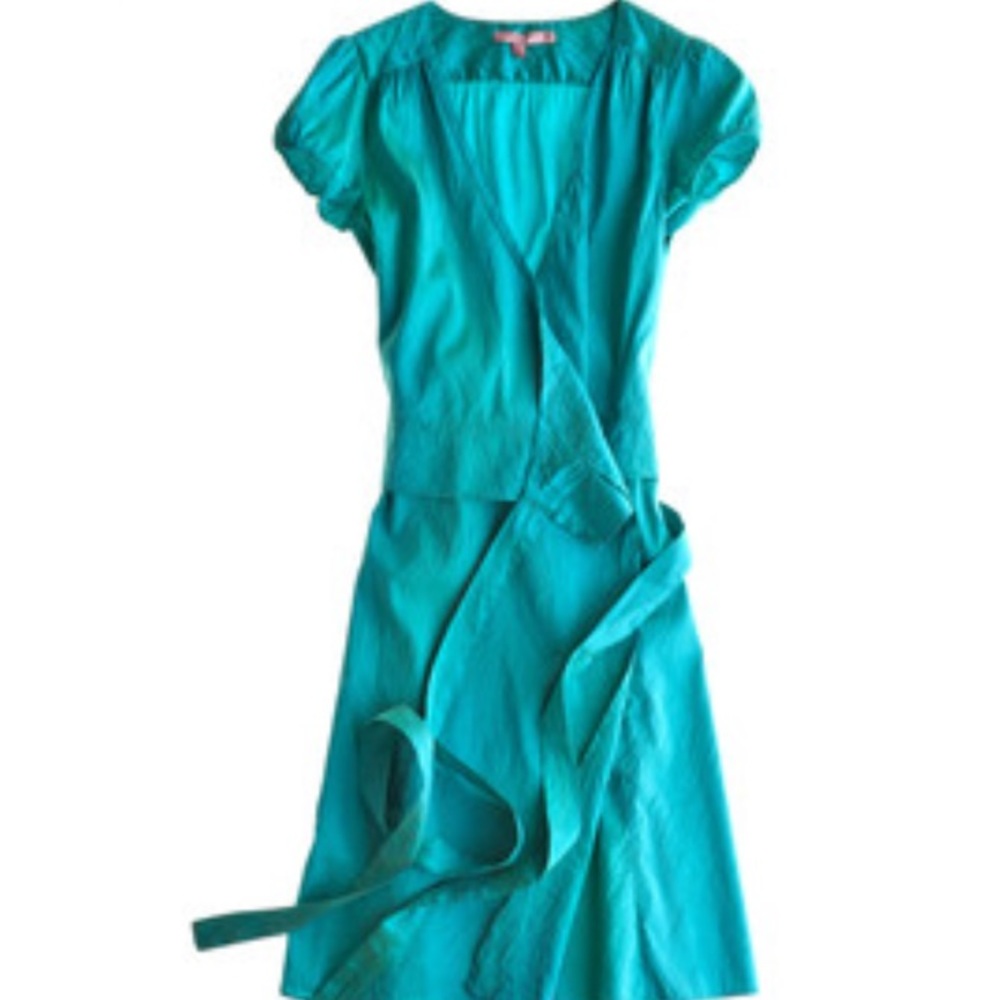 Coral colored Julia Silk Wrap Dress (3rd picture)