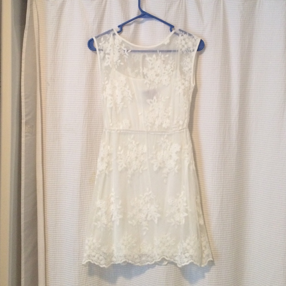 Lace Mini dress with white slip included